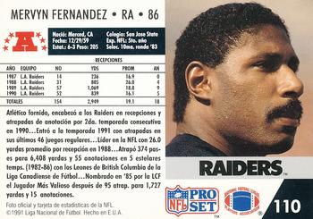 1991 Pro Set Spanish #110 Mervyn Fernandez Back