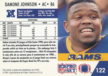 1991 Pro Set Spanish #122 Damone Johnson Back