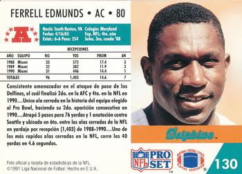 1991 Pro Set Spanish #130 Ferrell Edmunds Back