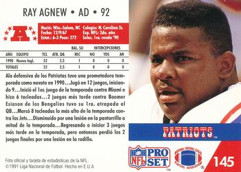 1991 Pro Set Spanish #145 Ray Agnew Back