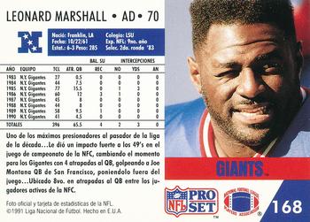 1991 Pro Set Spanish #168 Leonard Marshall Back