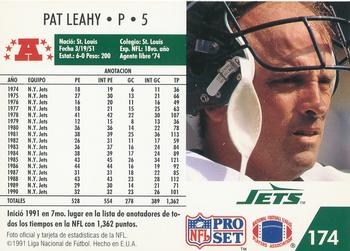 1991 Pro Set Spanish #174 Pat Leahy Back