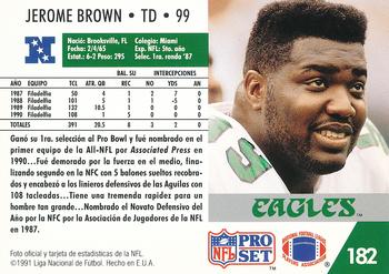 1991 Pro Set Spanish #182 Jerome Brown Back