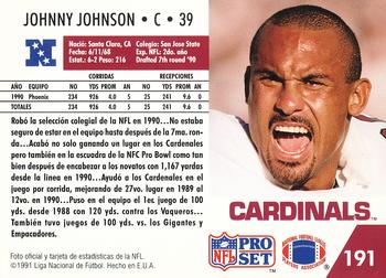 1991 Pro Set Spanish #191 Johnny Johnson Back