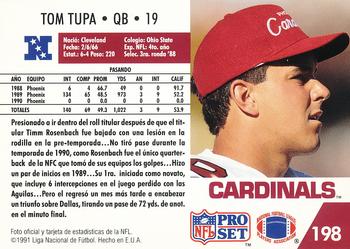 1991 Pro Set Spanish #198 Tom Tupa Back