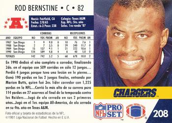 1991 Pro Set Spanish #208 Rod Bernstine Back