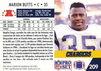 1991 Pro Set Spanish #209 Marion Butts Back