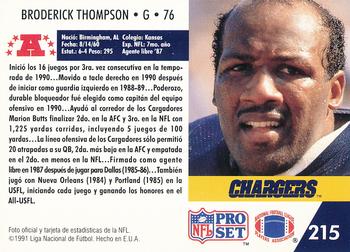 1991 Pro Set Spanish #215 Broderick Thompson Back