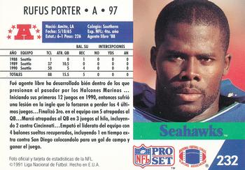 1991 Pro Set Spanish #232 Rufus Porter Back