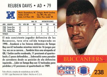 1991 Pro Set Spanish #238 Reuben Davis Back
