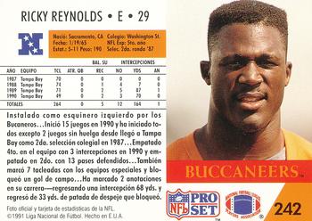 1991 Pro Set Spanish #242 Ricky Reynolds Back