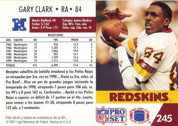 1991 Pro Set Spanish #245 Gary Clark Back