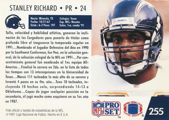1991 Pro Set Spanish #255 Stanley Richard Back