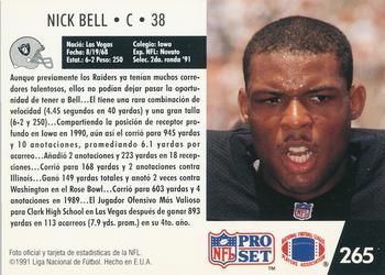 1991 Pro Set Spanish #265 Nick Bell Back