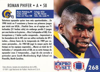 1991 Pro Set Spanish #268 Roman Phifer Back