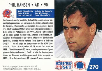 1991 Pro Set Spanish #270 Phil Hansen Back