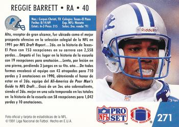 1991 Pro Set Spanish #271 Reggie Barrett Back