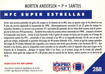 1991 Pro Set Spanish #288 Morten Andersen Back