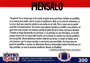 1991 Pro Set Spanish #300 Cornelius Bennett Back