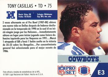 1991 Pro Set Spanish #E3 Tony Casillas Back