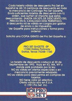 1991 Pro Set Spanish #NNO 10-cent Discount Back