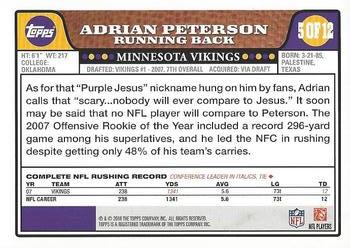 2008 Topps All-Stars #5 Adrian Peterson Back