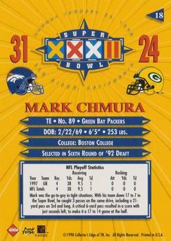 1998 Collector's Edge Super Bowl XXXII #18 Mark Chmura Back