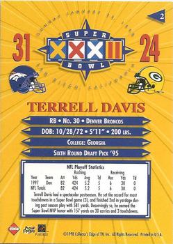 1998 Collector's Edge Super Bowl XXXII - Silver #2 Terrell Davis Back