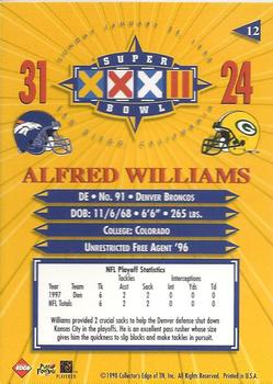 1998 Collector's Edge Super Bowl XXXII - Silver #12 Alfred Williams Back