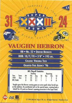 1998 Collector's Edge Super Bowl XXXII - Silver #13 Vaughn Hebron Back