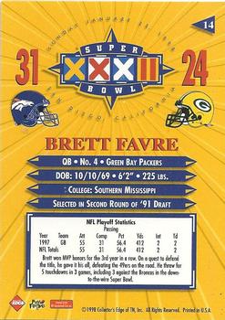 1998 Collector's Edge Super Bowl XXXII - Silver #14 Brett Favre Back
