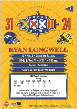 1998 Collector's Edge Super Bowl XXXII - Silver #21 Ryan Longwell Back