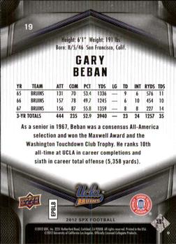 2012 SPx #19 Gary Beban Back