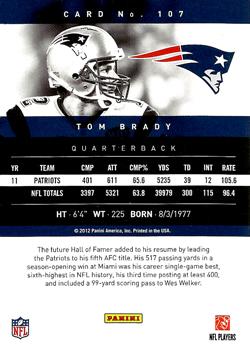 2012 Panini Prestige #107 Tom Brady Back
