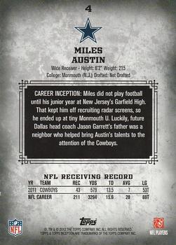 2012 Topps Inception #4 Miles Austin Back
