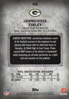 2012 Topps Inception #58 Jermichael Finley Back