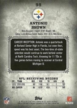 2012 Topps Inception #99 Antonio Brown Back