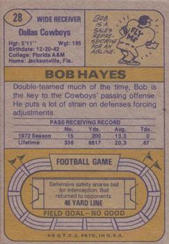 1974 Topps Parker Brothers Pro Draft #28 Bob Hayes Back