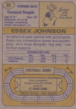1974 Topps Parker Brothers Pro Draft #35 Essex Johnson Back