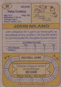 1974 Topps Parker Brothers Pro Draft #80 John Niland Back