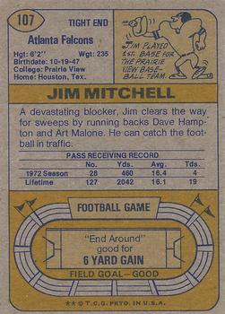 1974 Topps Parker Brothers Pro Draft #107 Jim Mitchell Back