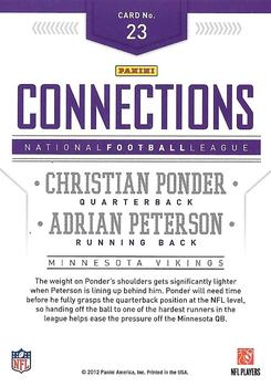 2012 Panini Prestige - Connections #23 Christian Ponder / Adrian Peterson Back