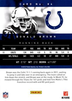 2012 Panini Prestige - Extra Points Gold #84 Donald Brown Back