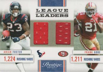 2012 Panini Prestige - League Leaders Materials #7 Arian Foster / Frank Gore Front