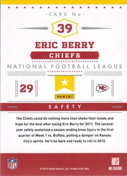 2012 Panini Prestige - Stars of the NFL #39 Eric Berry Back