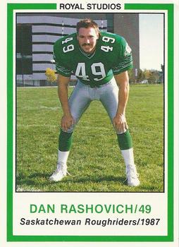 1987 Saskatchewan Roughriders #NNO Dan Rashovich Front