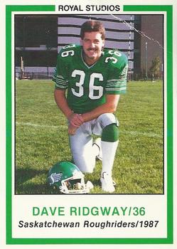 1987 Saskatchewan Roughriders #NNO Dave Ridgway Front