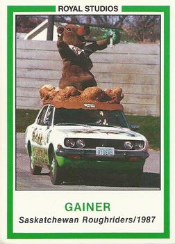 1987 Saskatchewan Roughriders #NNO Gainer (Mascot) Front