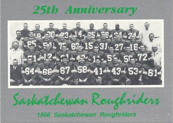 1991 Saskatchewan Roughriders 25th Anniversary Grey Cup 1966-1991 #NNO 1966 Grey Cup Line Up Front
