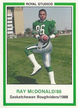 1988 Saskatchewan Roughriders #NNO Ray McDonald CFL Front